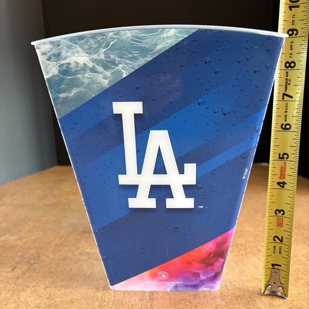 Los Angeles Dodgers Reusable Popcorn Tub Baseball Fan Souvenir Made In USA - Picture 3 of 5